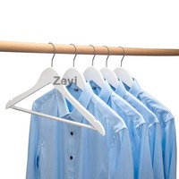 Cintres à vêtements en bois blanc écologiques, robustes, durables, antidérapants, à un seul niveau, avec logo personnalisé, pour salon