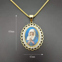 Bijouterie religieuse en dentelle, zircon, vierge marie, bijoux personnalisés en acier inoxydable plaqué or 18 carats, vente en gros, offre spéciale