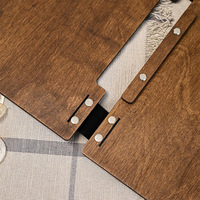 Porte-menu en bois personnalisable avec pages interchangeables, couverture et support personnalisés, logo sur mesure