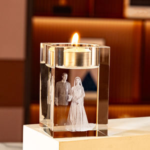 カスタマイズ対応 ティーライトホルダー センターピース｜ウェディング・初聖体拝領 デコレーションギフト｜クリエイティブデザイン クリスタル キャンドルホルダー センターピース - Product Image 3