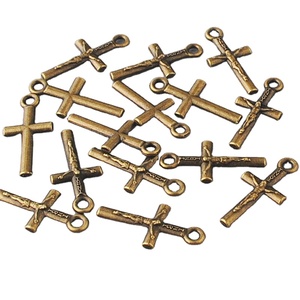9*17mm 앤틱 브론즈 소형 가톨릭 십자가 로사리 팔찌 장식용 - Product Image 5