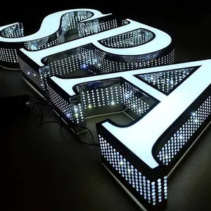 Custom Glow In The Dark Led Illuminated Sign 3d Channel Letter Sign Led Electronic Signs