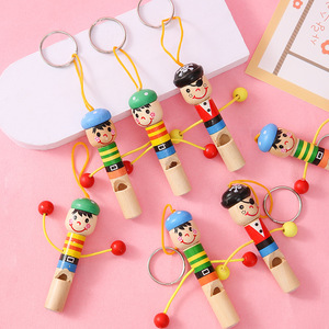 Flûte de pirate en bois pour enfants de 2 à 6 ans, instrument de musique, porte-clés avec design coloré, cadeau - Product Image 1