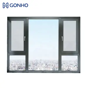 GONHO Fabricant professionnel Design Personnalisable Maison Fenêtre Porte Double Volet Fibre de Verre Hung Casement Storm Windows