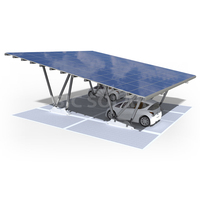 Kit de carport solaire en alliage d'aluminium en forme de W pour une utilisation extérieure imperméable, système de supports de montage photovoltaïque