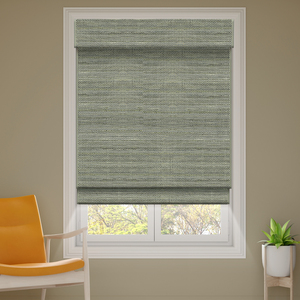 Deyi Smart sans fil gazon naturel bambou jute ramie fil tissé bois revêtement occultant motorisé nuances romaines intelligentes - Product Image 1