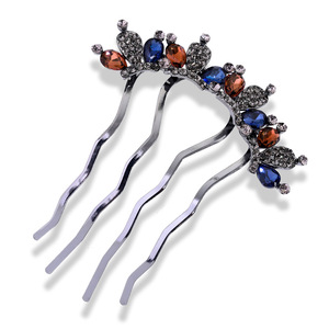 <span class=keywords><strong>Peigne</strong></span> à cheveux rétro en forme <span class=keywords><strong>de</strong></span> couronne, élégant, à quatre dents, pour femme, accessoire pour chignon adulte - Product Image 1