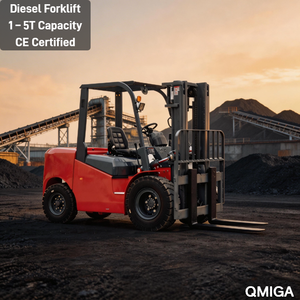 รถยกดีเซล QMIGA รุ่น Heavy Duty 5 ตัน CPC50 พร้อมระบบไฮดรอลิกบูสเตอร์ เสาไฮดรอลิกสองตอน ระบบไฮดรอลิกดันข้าง ยางลม  งาจับขนาด 1220 มม. - Product Image 1