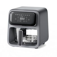 Friteuse à air en verre 4L couleur personnalisation résistant à la chaleur verre Borosilicate AirFryer Visible numérique appareils de cuisine électriques