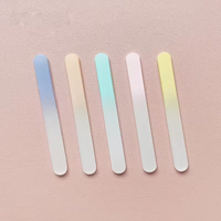 Lime à ongles double face en verre droit, mini lime colorée pour bébés et nouveau-nés, outil de beauté personnalisé avec logo, marque HORIZON, modèle DGF-01