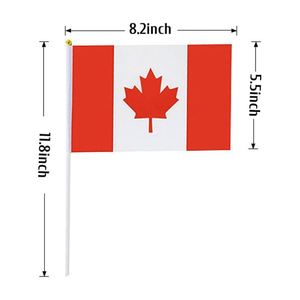 Wholesale Polyester National Canada Waving Flag Canadian <b>Small</b> Stick Mini Hand Held Flag - Product Image 4