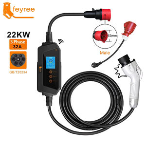 Cargador Portátil para Vehículos Eléctricos Feyree GBT 22kW 32A Trifásico 380V con WiFi, APP, Cable de Carga Rápida de 5m y Adaptador - Product Image 1