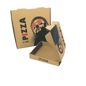 Caja de pizza octogonal de papel Kraft corrugado personalizado de alta calidad