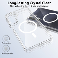 Coque de téléphone magnétique transparente antichoc personnalisée, anti-rayures et anti-jaunissement, directement de l'usine, pour Samsung A16 A17 A26 A56 A57