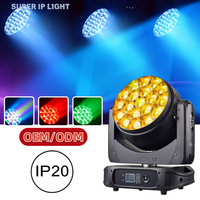 Projecteur motorisé Zoom Bee Eye 19*15W RGBW 4-en-1 DMX Wash Light pour DJ, discothèque et scène