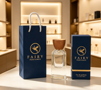 Flacon de parfum rechargeable en verre carré avec logo personnalisé et vaporisateur 30ml/50ml/100ml avec boîte et sac