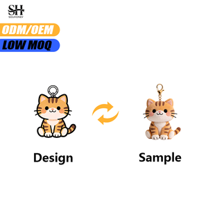 MOQ bajo que te permite diseñar muñecos de peluche personalizados de 10 cm, animales de peluche, llaveros de peluche con forma de gato de dibujos animados. - Product Image 1