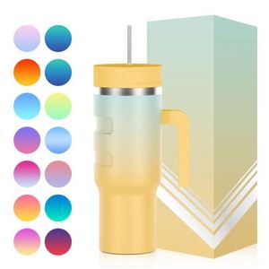 Custom Logo 40Oz <b>Insulated</b> Stainless Steel Tumbler Water Bottle 40 Oz Glass Travel <b>Mug</b> Handle Car Tumbler with Straw and Lid - Product Image 3