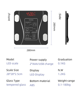 Báscula de Grasa Corporal Electrónica de Nuevo Diseño, 180 kg, Báscula Inteligente para Baño con IMC, ADYL-28 - Product Image 6