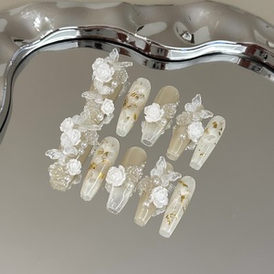 <span class=keywords><strong>Uñas</strong></span> Postizas Hechas a Mano con Diseño <span class=keywords><strong>de</strong></span> <span class=keywords><strong>Tulipanes</strong></span>, Adhesivo Removible para <span class=keywords><strong>Uñas</strong></span> Postizas - Product Image 4