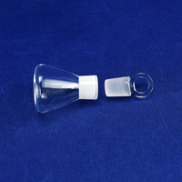 Frasco Cónico de Sílice Fundida de Alta Pureza Personalizado con Anillo de Sellado y Tapón |   Frasco Erlenmeyer de Cuarzo para Laboratorio, Experimentos Químicos