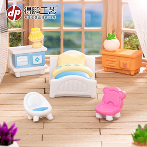 Dp Miniature Dollhouse Furniture Set Resin Cute Bedroom Living Room Decorations For Kids Toys Desktop Ornaments - Product Image 1