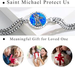 Unisex 925 sterling Silver Patron Saint ST Michael/Christopher/Benedict/Jude/Công Giáo Tôn Giáo bán buôn số lượng lớn Vòng đeo tay - Product Image 5