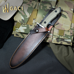 Couteaux d'extérieur en acier inoxydable et manche en caoutchouc Couteaux de poche et de chasse personnalisables OEM pour le camping, le bricolage et l'utilisation industrielle - Product Image 4