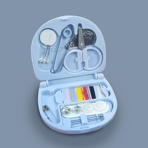 Portable <b>Sewing</b> Kit Compact Oval Plastic Travel <b>Sewing</b> <b>Box</b> With Needles Thread Scissors For Home Dorm Use - Product Image 3