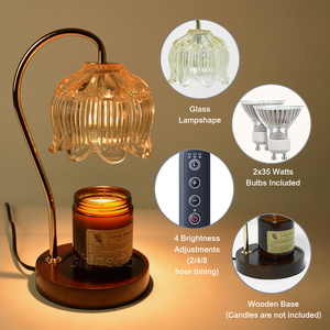 Lámpara calentadora de velas única, lámpara de mesa multifuncional, lámpara calentadora de velas con carga USB, <span class=keywords><strong>Tmer</strong></span> regulable para dormitorio y estudio - Product Image 2