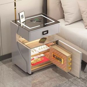 Smart <b>Bedside</b> <b>Table</b> With Wireless <b>Charging</b> And Safe Storage For Bedroom Use - Product Image 1
