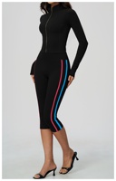 Veste de yoga TongJoes haut de gamme en Spandex/Nylon, effet seconde peau, col montant zippé, pour femme, idéale pour la course et le fitness