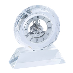 Horloge <span class=keywords><strong>de</strong></span> bureau en cristal transparent <span class=keywords><strong>de</strong></span> luxe, <span class=keywords><strong>de</strong></span> qualité supérieure, alimentée par pile, en quartz, personnalisable pour cadeau, vente en gros, directement <span class=keywords><strong>de</strong></span> l'usine - Product Image 1