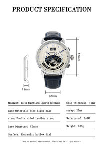 Reloj de Hombre de Lujo, Automático, Mecánico, Esqueleto, Resistente al Agua, MOQ Bajo - Product Image 6