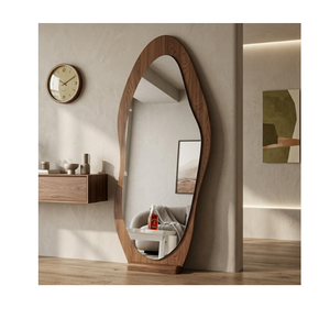 Modern Mango Wood <b>Wall</b> <b>Mirror</b> Decorative Hanging Wooden Frame for Luxury Home Bedroom Living Room Interior Decoration - Product Image 1