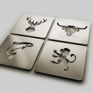 Coaster Logam <span class=keywords><strong>Stainless</strong></span> <span class=keywords><strong>Steel</strong></span> dengan Desain Ukiran Hewan Kustom, Dapat Digunakan Kembali, dan Dilapisi Cat Semprot, Grosir - Product Image 1