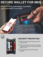 Dompet Tipis dengan Penjepit Uang Kulit Serat Karbon Desain Minimalis Kantong Depan Tempat Kartu dengan Penutup Magnetik