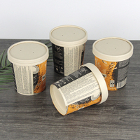 Vente directe d'usine de haute qualité recyclable bol en papier de soupe kraft brun de qualité alimentaire avec couvercle en papier