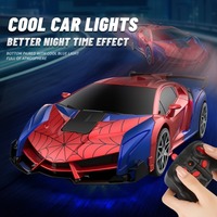 MKTOYS 1:18 Voiture Robot Transformable Télécommandée avec Lumières LED, Véhicule de Course à Dérive 2.4GHz, Transformation à un Bouton, Rechargeable, Rotation 360°
