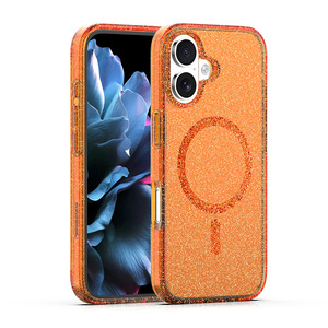 Funda antigolpes <span class=keywords><strong>Singstar</strong></span> de TPU+PC con brillantina para celular, para iPhone 16, con diseño brillante. - Product Image 4