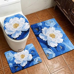Ensemble <span class=keywords><strong>de</strong></span> <span class=keywords><strong>tapis</strong></span> <span class=keywords><strong>de</strong></span> bain en polyester 3 pièces personnalisable, fabriqué à la machine, antidérapant, imperméable, écologique, résistant aux rayures, avec <span class=keywords><strong>tapis</strong></span> <span class=keywords><strong>de</strong></span> toilette en forme <span class=keywords><strong>de</strong></span> U - Product Image 6