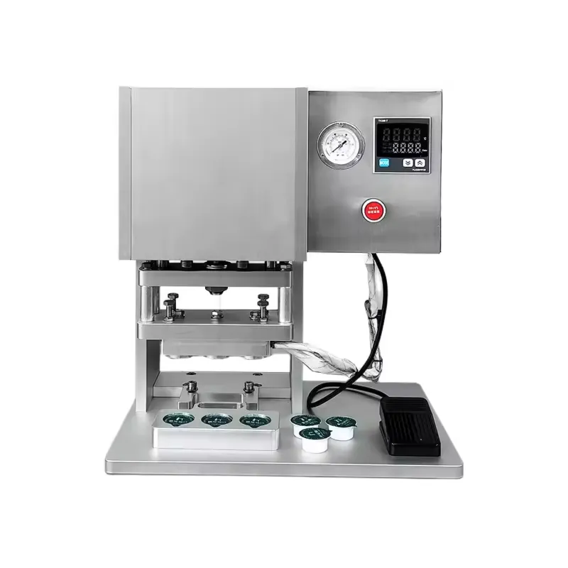 Yüksek kaliteli alüminyum folyo bardak yapıştırma makinesi küçük Can çay paketleme makinesi plastik bardak sıcak pres yapıştırma makinesi
