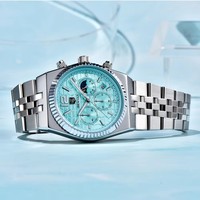 Montre de luxe pour homme BENYAR 5225, acier inoxydable, étanche, simple, quartz, montre-bracelet pour affaires, phase lunaire, montres cadeaux pour homme