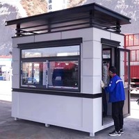 Cabina di Sicurezza Modulare Portatile per Esterni, Postazione di Guardia in Metallo Resistente alle Intemperie per Cancello o Stazione di Controllo