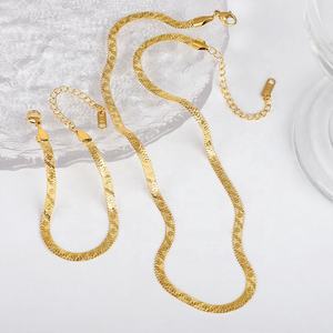 2023 18k altın kaplama 5mm 4mm PVD toplu küba kalp uzun zincirler gerdanlık bıçak düz yılan zincir paslanmaz çelik kolye toptan - Product Image 2