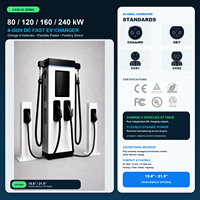 Nouvelle borne de recharge rapide DC Xiaochong pour véhicules électriques, à poser au sol, 4 pistolets, 80/120/160/240 kW, recharge de 4 véhicules simultanément avec écran tactile