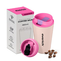 Mug de voyage isotherme en acier inoxydable de 16 oz avec couvercle anti-fuite, double paroi sous vide, tasse à café réutilisable