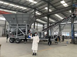 10 Years Factory Price SDDOM Portable Batching Plant Mobile Dry Concrete Batching Mixing Plant For Truck Mixer
