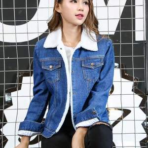 Primavera autunno inverno nuovo <span class=keywords><strong>cappotto</strong></span> di <span class=keywords><strong>Jeans</strong></span> da donna con 4 tasche a maniche lunghe caldo <span class=keywords><strong>cappotto</strong></span> di <span class=keywords><strong>Jeans</strong></span> giacca ampia in Denim - Product Image 3