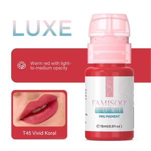 NUOJO ODM Tintas Para Tatuaje Modern 15ml Organic Permanent Microblading Lips Ink Permanent Makeup Pigment PMU T45 Vivid <strong>Koral</strong> - Product Image 1